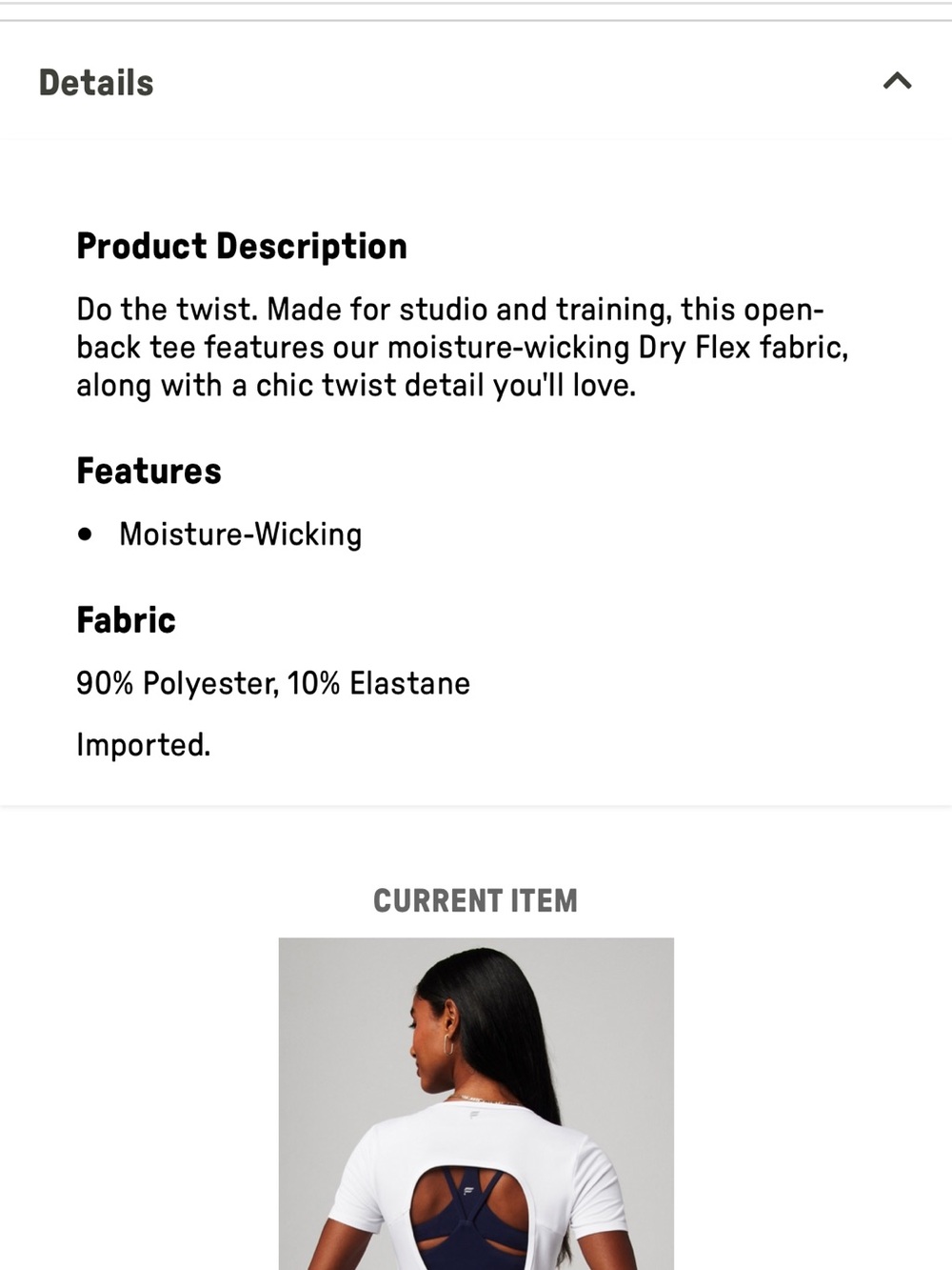 Fabletics White Crewneck Short Sleeve Crop Top - Picture 4 of 4